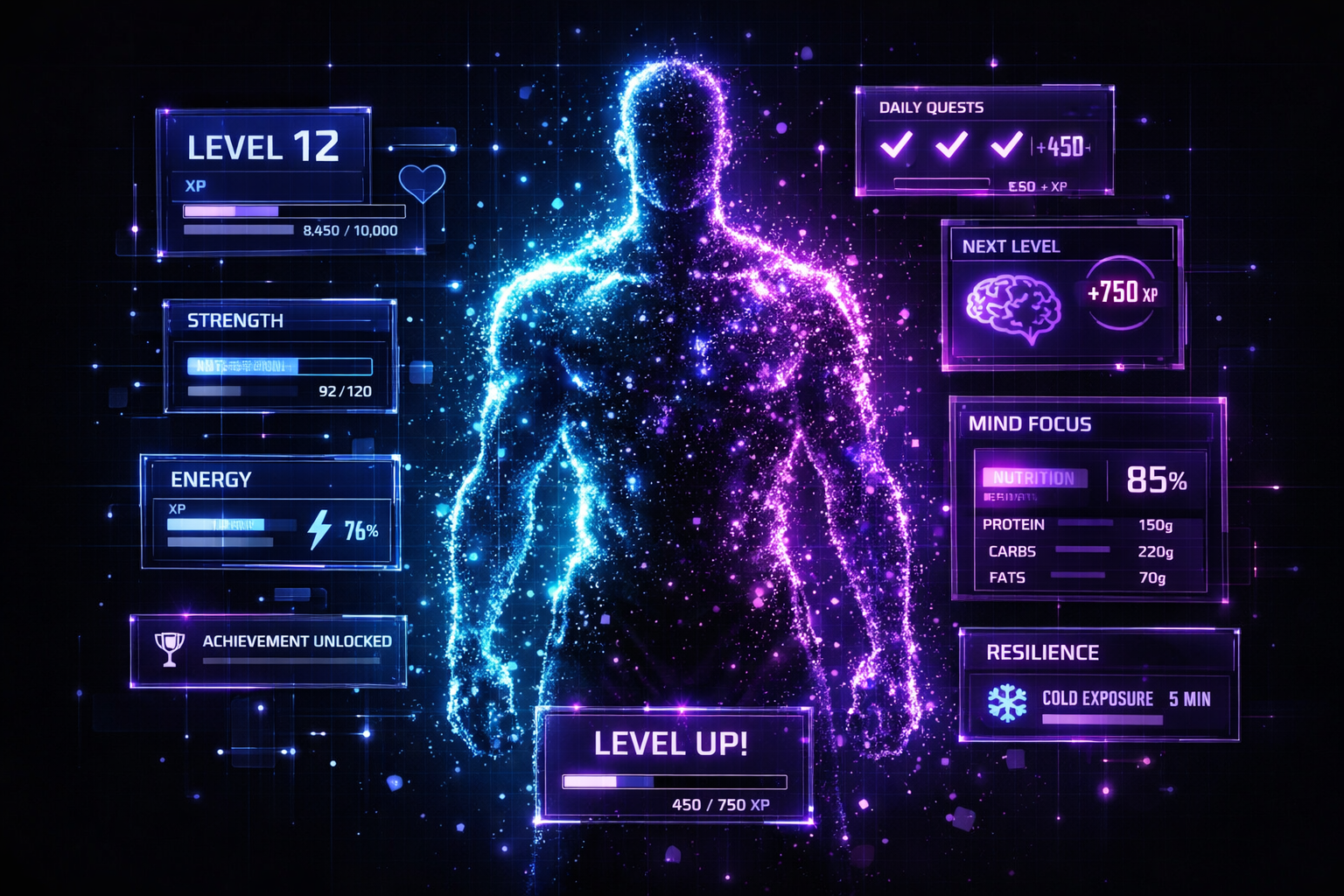 Human Modding neon character interface