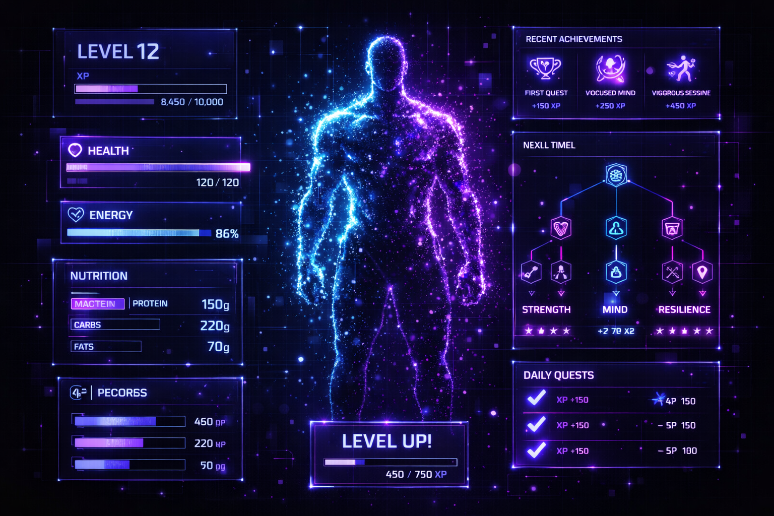 Character sheet HUD interface